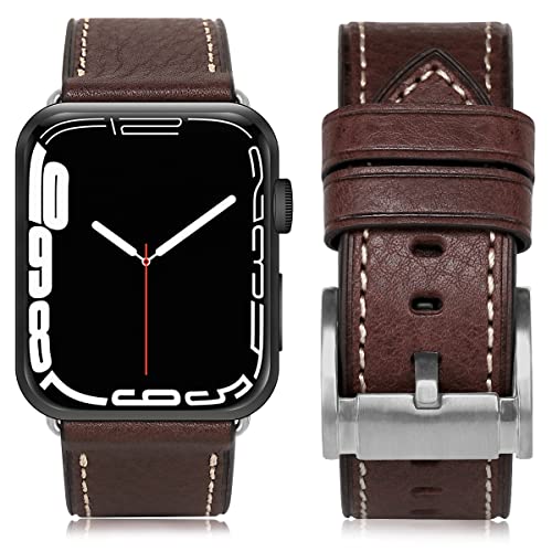Image of HUAFIY Compatible for Apple Watch Bands 42mm 44mm45mm46mm 49mm 38mm 40mm41mm, Genuine Leather Band Strap for iWatch Series 11 /10 /9 /8,7,6,5,4,3,2,1, Ultra3 2 1