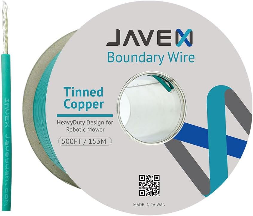 JAVEX Robotic Mower Boundary Wire- Tinned Copper Heavy Duty Universal for Husqvarvna, Worx and Other Lawn Auto-Mower Brands Installation Kit 3.4mm, 24x0.25mm Green, 153M/500FT
