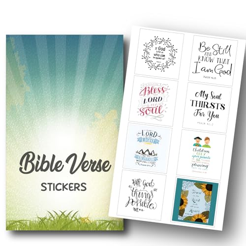 Image of 32 Pcs Bible Verses Quotes Scrapbook Stickers for Journal Laptop Dairy DIY Scrapbooking Page Decoration