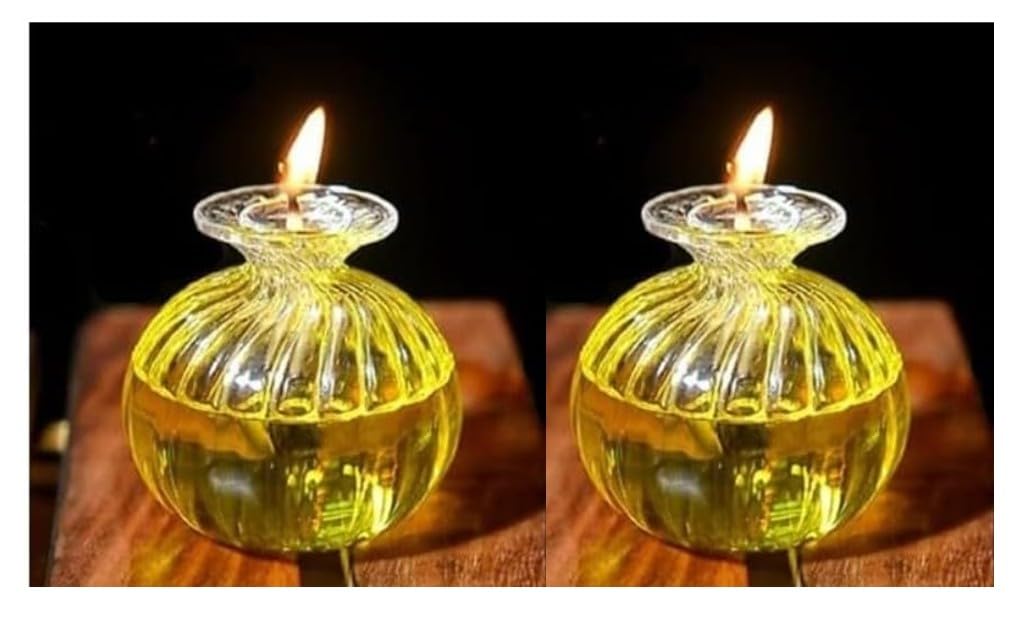 Surekha Combo of 2 Traditional Glass Modak-Shaped Diya for Temple/Mandir, Home Temple and Home Decoration-image-39