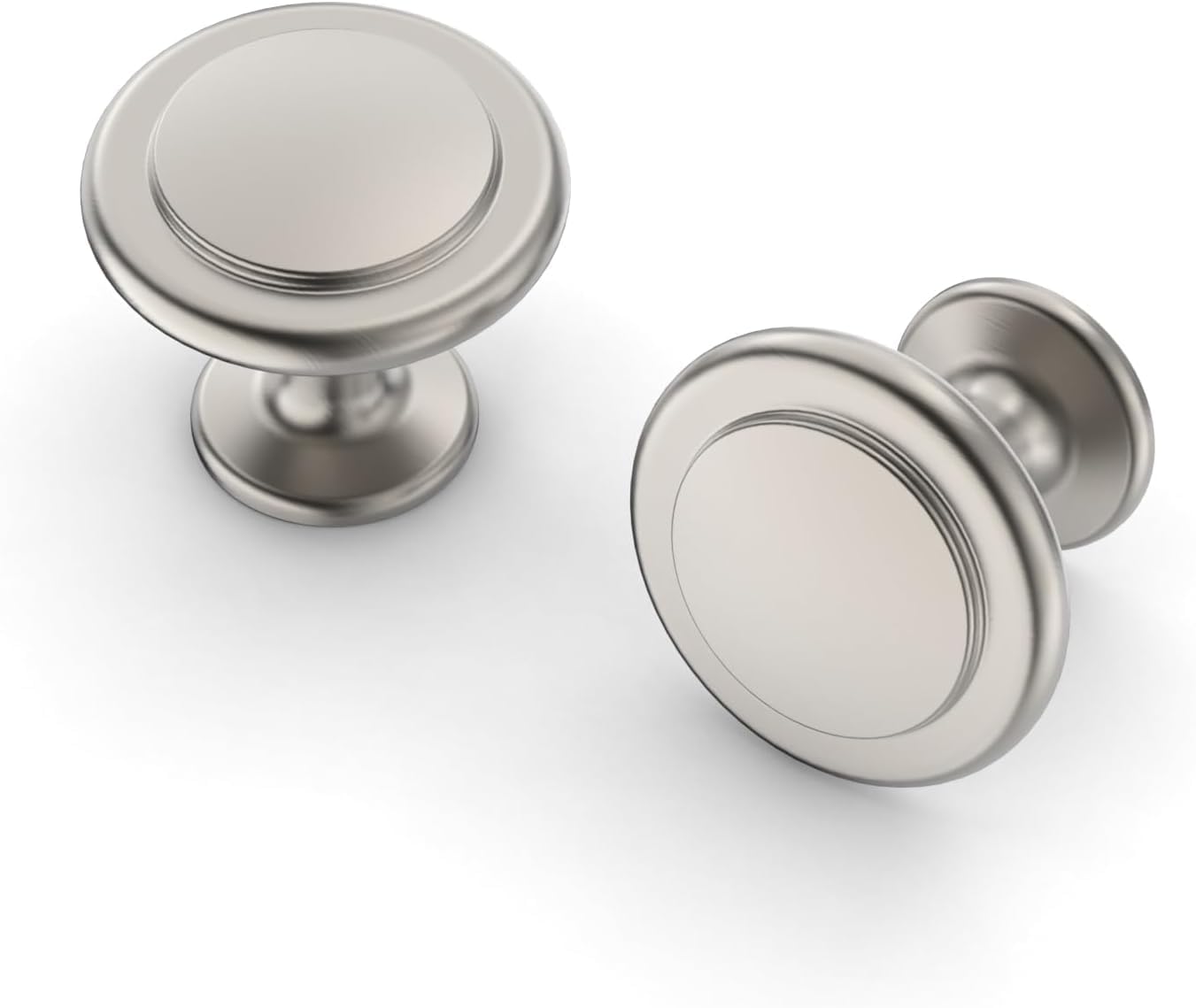 Amerdeco 4 Pack 1-1/4 Inch Brushed Nickel Cabinet Knobs for Kitchen, Bathroom, Closet, Cupboard — image 1