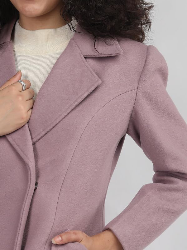 Image of PLAGG Women's Notched Lapel Long Overcoat