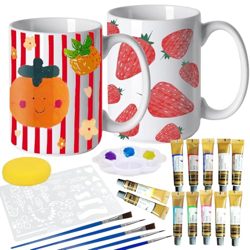 Manualidades Adultos,Tazas para Pintar de Ceramica,Juego de Pintura de Cerámica, Juego Creativo de Cerámica Diy para Adulto Regalo Personalizado,Kit de Manualidades para Adultos,Incluye Tazas,Pincel-A Manualidades Adultos,Tazas para Pintar de Ceramica,Juego de Pintura de Cerámica, Juego Creativo de Cerámica Diy para Adulto Regalo Personalizado,Kit de Manualidades para Adultos,Incluye Tazas,Pincel-A