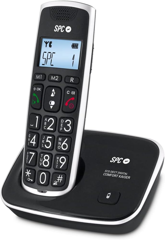 SPC Comfort Kaiser Telefono cordless per Anziani con tasti e numeri