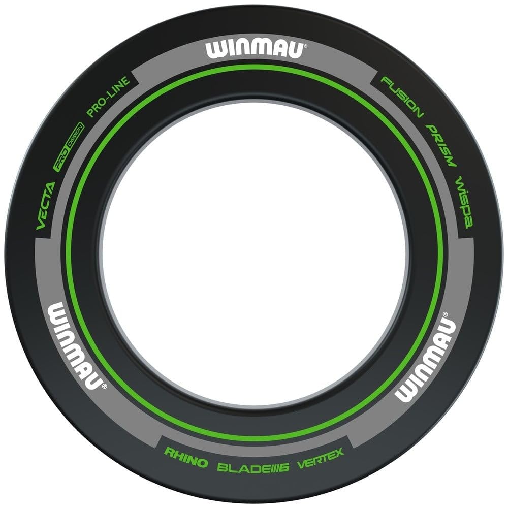 WINMAU Black & Green Advance Dart Board Surround Ring – Durable Backboard Wall Protector for Dartboards - Professional Darts Accessories — image 1