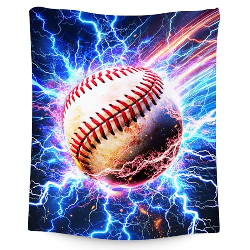 Baseball Blanket Gifts Kids Blanket for Boys - 60" x 80" Soft Cozy Throws for Men, Adults & Sport Lovers