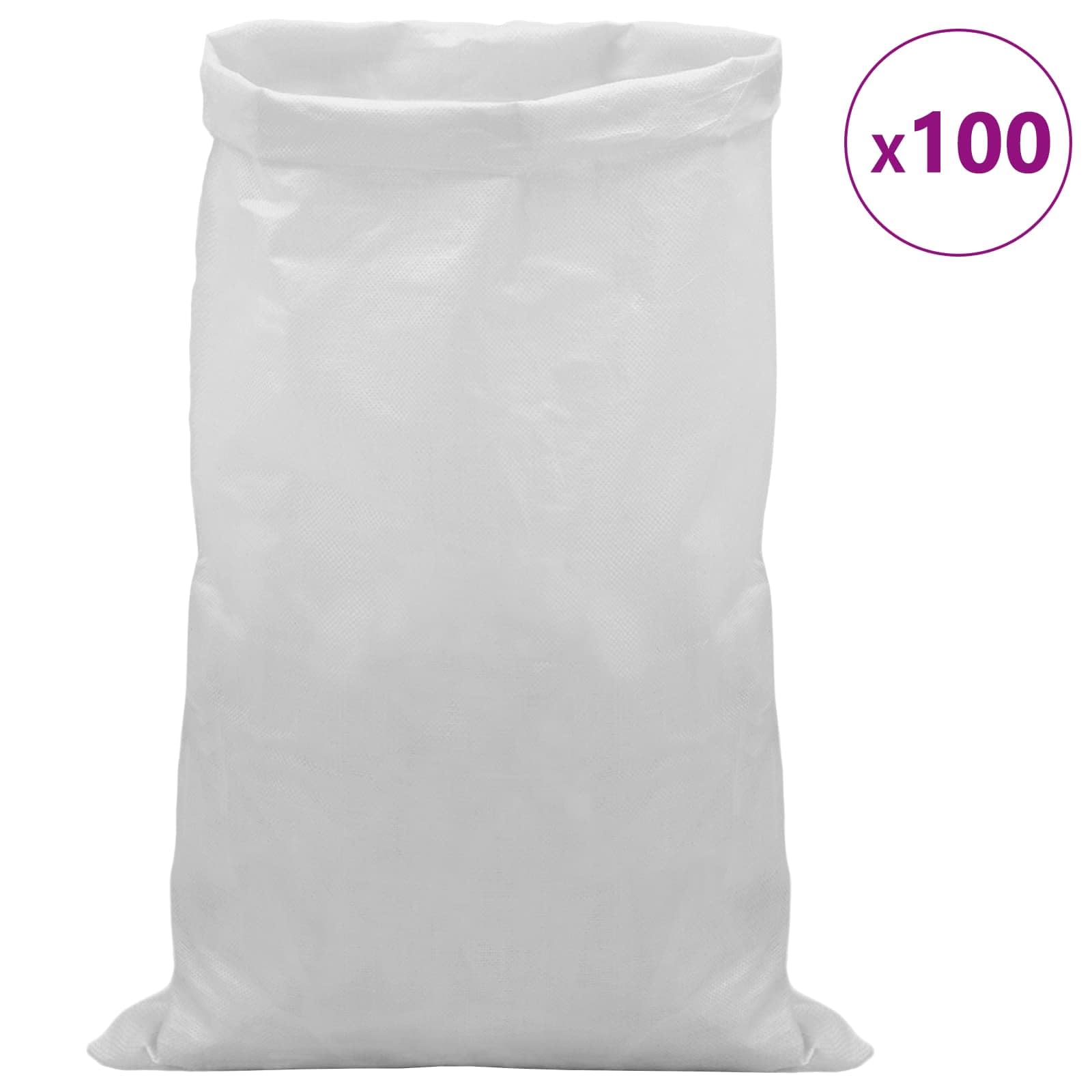 100 sacchi intrecciati, 65 x 115 cm, in robusto polipropilene PP, per giardino e fattoria