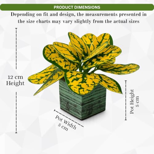 Image of DecoreBugs Artificial Real Touch Flower Plant with Pot (Pack of 2), 16 cm Height, Decorative Faux Floral Plant for Home, Office, Living Room, Bedroom, Table & Shelf Decor