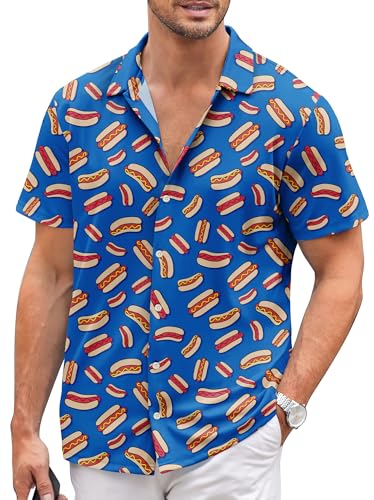 Men's Hawaiian Shirts Short Sleeve Casual Button Down Floral Summer Tropical Beach Hawaiian Shirts for Men