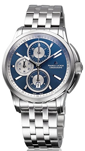 Preisvergleich Produktbild Maurice Lacroix Pontos Chrono Automatikuhr, Edelstahl, Blau, blau, Gurt
