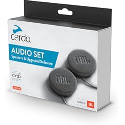 Intercomunicador Manos Libres Set de Audio Cardo Motorcycle de 45 mm, Funciona con la mayoría de los comunicadores de Casco (Negro, Pack Individual)