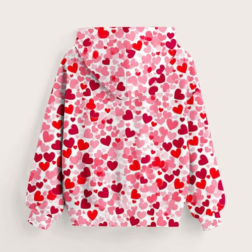 Moletom com capuz infantil casual para meninos e meninas com bolso, K-635 8-vermelho, 100 cm