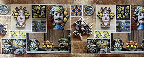 Tappeto cucina a metraggio antiscivolo testa di moro mori limoni su misura largo 50 cm