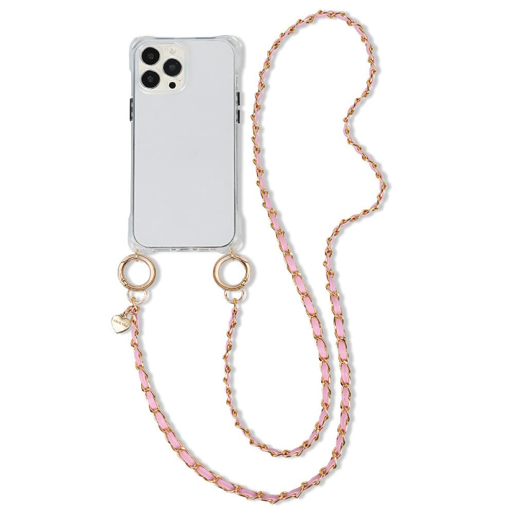 Coque silicone iPhone 7 antichoc cordon croix diagonale protection or rose - 8
