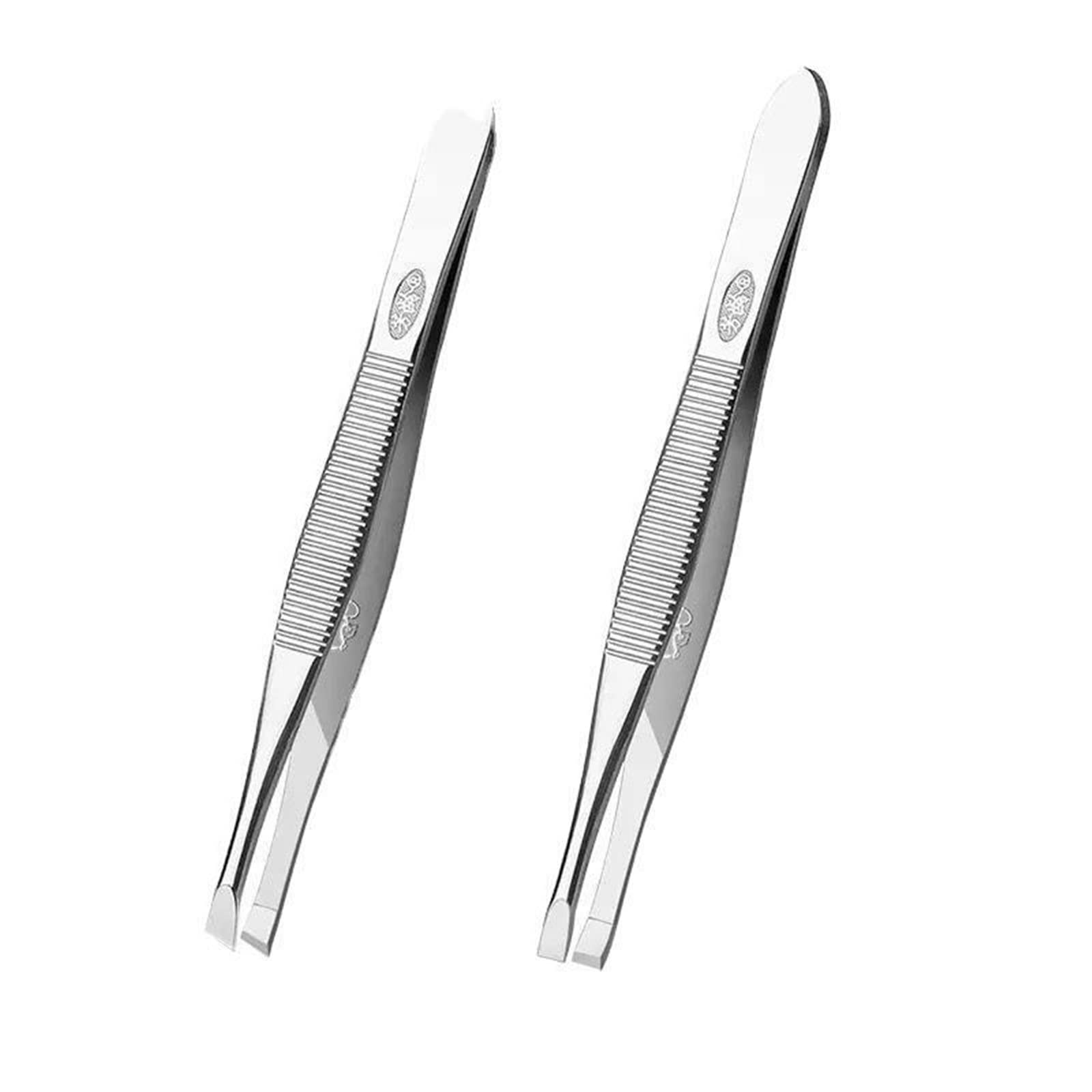 Pinzette zur Haarentfernung, Augenbrauen-Haarpinzette, professionelle Pinzette zur Augenbrauen-Haarentfernung, Werkzeug mit Flacher Spitze, Edelstahl, praktisches kleines Werkzeug(2)