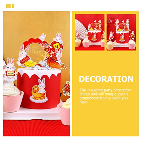 Aboofan Nativity Decor 2023 Happy Chinese New Year Cupcake Toppers Set Year Of The Rabbit Cake Decoration Topper Picks Red Dessert Picks Spring Festival Party Decoration 60Pcs Appetizers Toothpick #TOP5