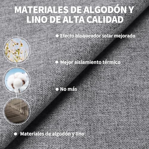 Cortina opaca sin taladrar para ventanas de interior lino 300x150 3