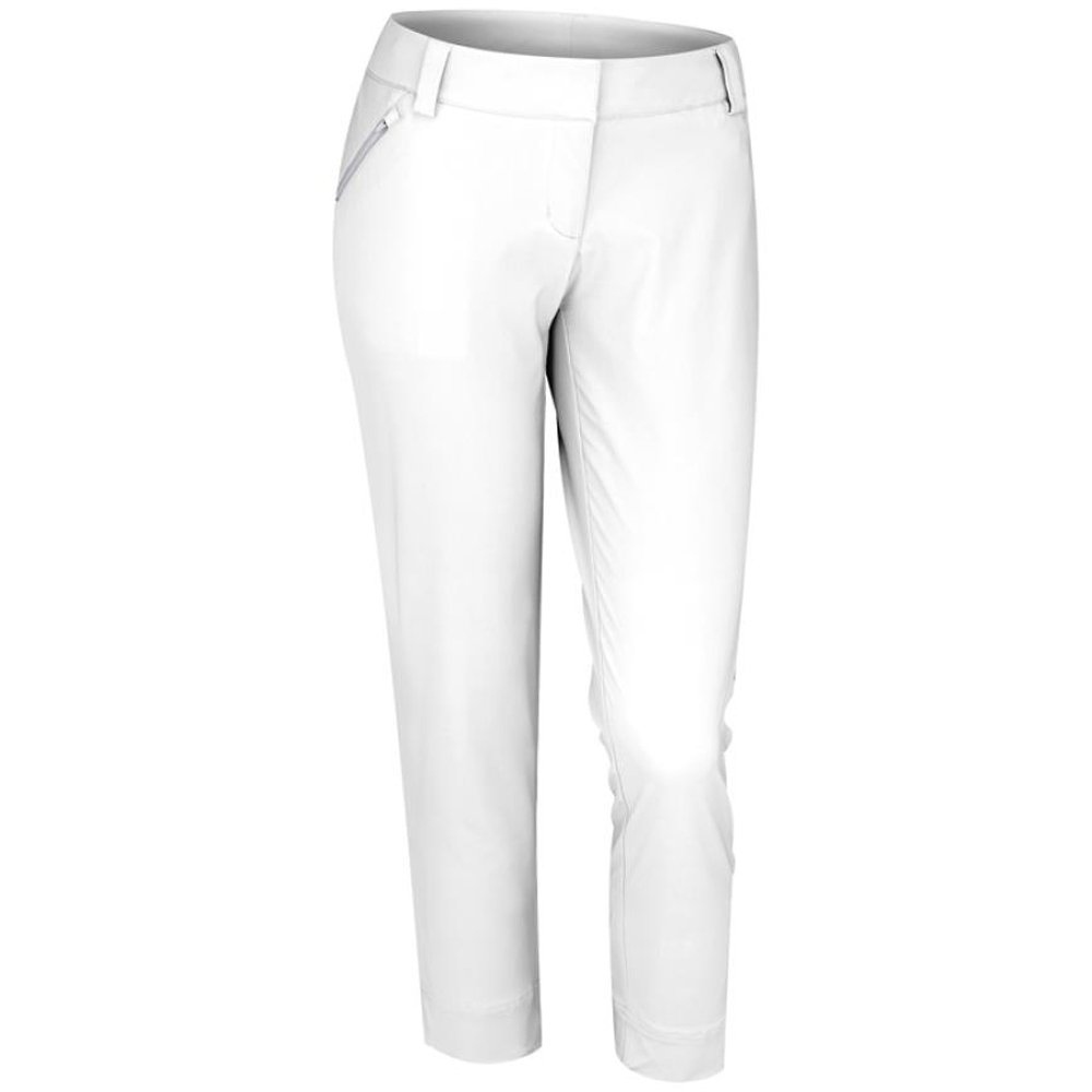 adidas Golf Women's Contrast Cropped Pocket Pant, White/Light Onix, 2