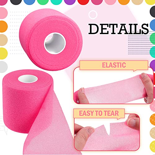 Image of Nuanchu Pre Wrap Athletic Tape 12 Rolls x 30 Yards Prewrap, Assorted Colors | Pre Wrap Elastic Tape, 2.75 inch x 30 Yards, Foam Underwrap for Wrist Ankle Hand Hair Knees fingers Sports, Running Soccer Hiking