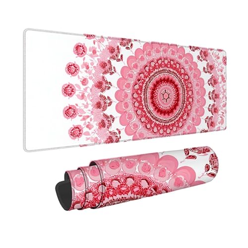 Tapis de souris gamer rose XXL 150 x 80 cm imperméable pour PC