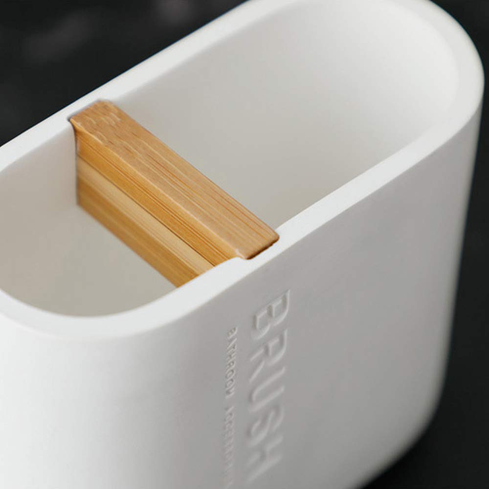 Nórdico Estilo Juego de Accesorios de Baño de Resina Conjunto de Baño con Porta Cepillo de Dientes, 2 Tazas, Dispensador de Jabón Líquido, Jabonera, Blanca,with Handle Tray