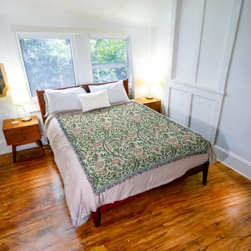 Image of Pure Country Weavers William Morris Sweetbriar Blanket - Arts & Crafts - Gift Tapestry Throw Woven from Cotton - Made in the USA (72x54) Original