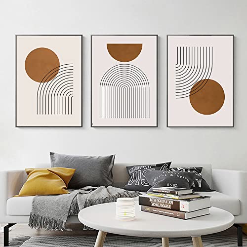 FSZSEES Abstract Boho Wall Art Set of 3 Minimalist Mid