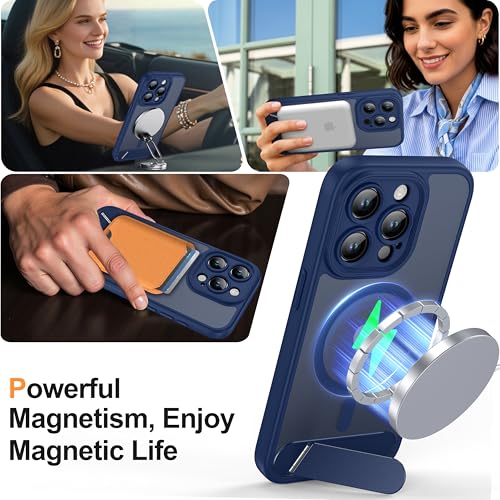 AMILIFECASES Magnetic Compatible with iPhone 15 Pro Case, [Built-in Kickstand][Full Camera Protection][Compatible with MagSafe][Anti-Fingerprint] Shockproof Phone Case for iPhone 15 Pro 6.1",Blue - image 6