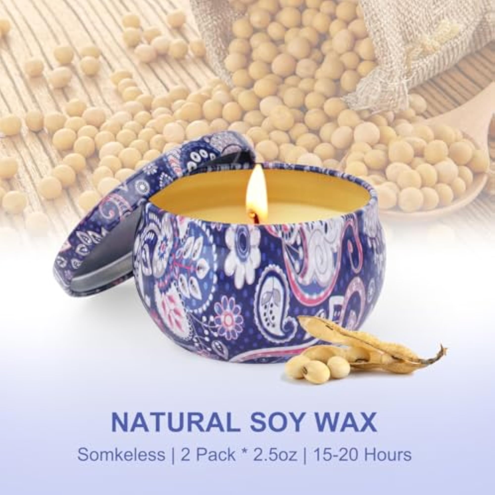 Scented Candle Gift Set for Women, 2 Pack Aromatherapy