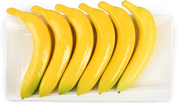 Artificial Yellow Bananas 6PCS Fake Banbana Simulation Fake Fruit Home House Kitchen Decoration Set