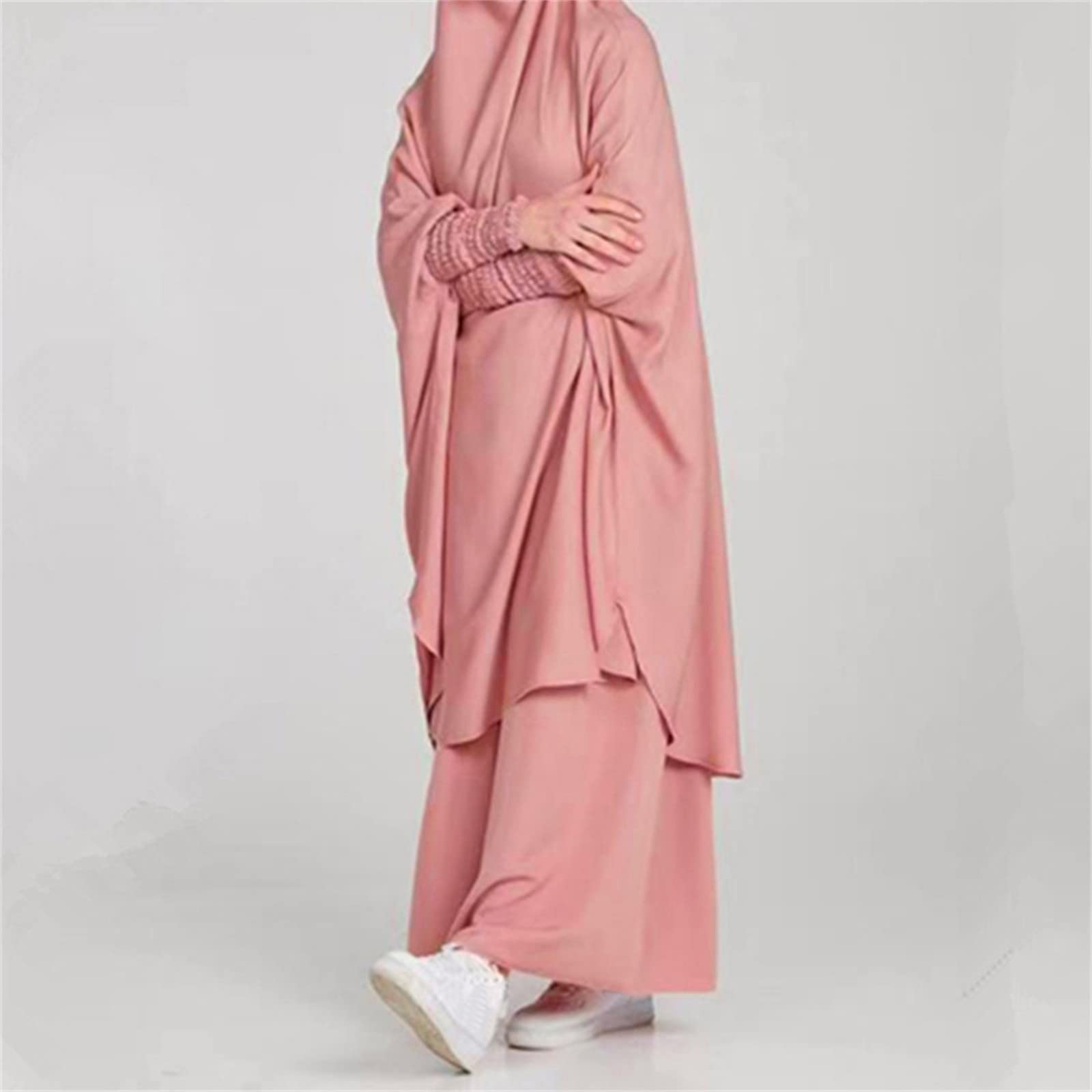CLMJHG Abaya für Damen, muslimische Kleider, Robe, Damen, muslimisches Abaya-Kleid, Ramadan-Gebetskleidungsstück, Hijab mit Kapuze, Dubai, vollständige Abdeckung, Islam-Robe, afrikanischer