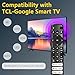 Replacement Remote Control for TCL-Google-Smart TV，for TCL 4K UHD HDR LED QLED Series TVs