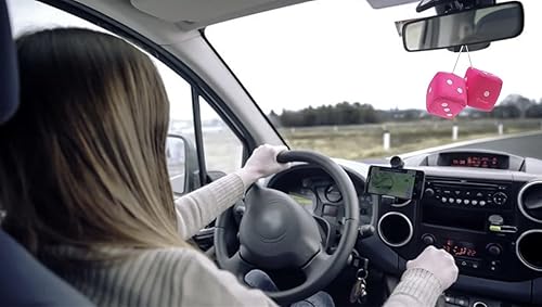 Miniatura 4 de ZONETECH Par de dados difusos de espejo rosa y blanco, 2 unidades, 3 pulgadas, para colgar en el auto