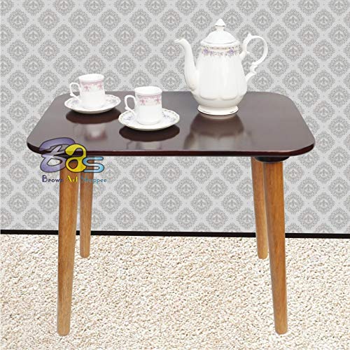 Image of BAS Brown Art Shoppee Engineered Wood Fold-able Rectangle Shaped Tea Coffee Breakfast and Laptop Table (Brown)