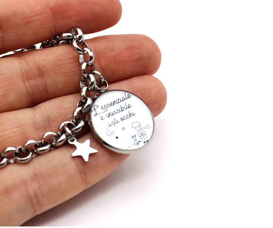 Bracciale Piccolo Principe - L'essenziale è invisibile agli occhi - Braccialetto in acciaio