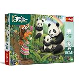 Trefl   The Treflik Family, Inspired by Nature, Panda – 100 pièces – Puzzle coloré mettant en scène des Personnages de Contes de fées, Un Plaisir pour Les Enfants à partir de 5 Ans