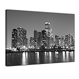 Bilderdepot24 Bild auf Leinwand | Chicago in 80x60 cm als Wandbild | Wand-deko Dekoration Wohnung modern Bilder | 202265