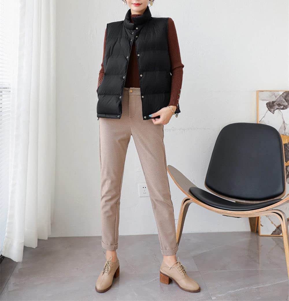 Piumino Senza Maniche, Gilet Imbottito In Piuma Da Donna Gilet Nero Con Colletto Alla Coreana Gilet Invernale Senza Maniche Gilet Trapuntato Gilet Elegante Caldo Gilet Imbottito Invernale Da Donna O