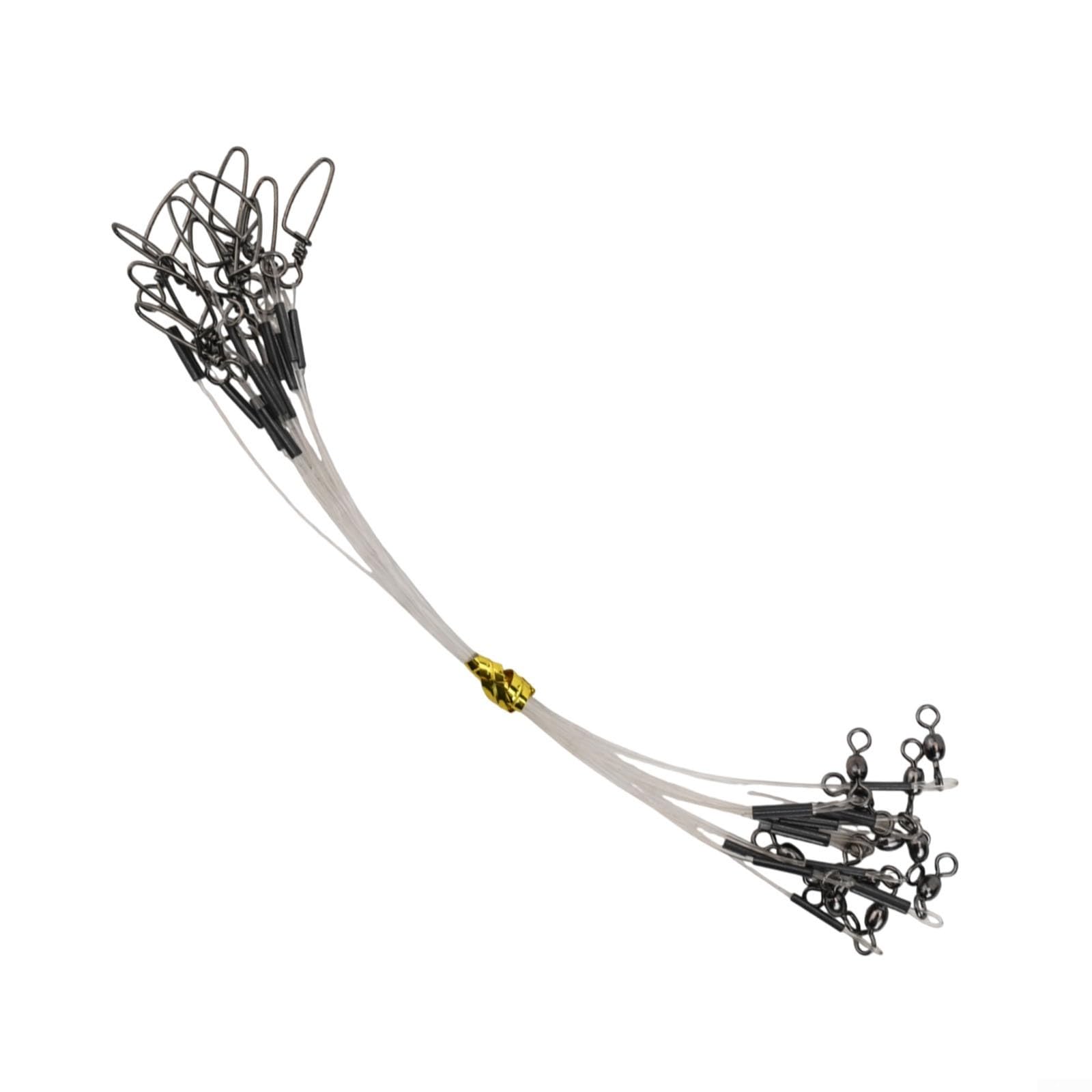 12Pcs Fluorocarbon Fishing Leader Line 20LB-80LB Multi-Length Set With Snap For Saltwater Freshwater Fish,Clear Invisible(6in-20lb)