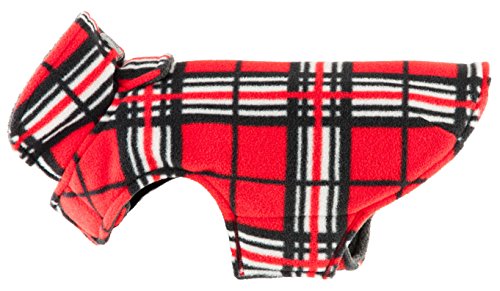RC Pet Products Whistler Winter Wear V.2 Fleece Dog Coat, Size 28, Red Tartan