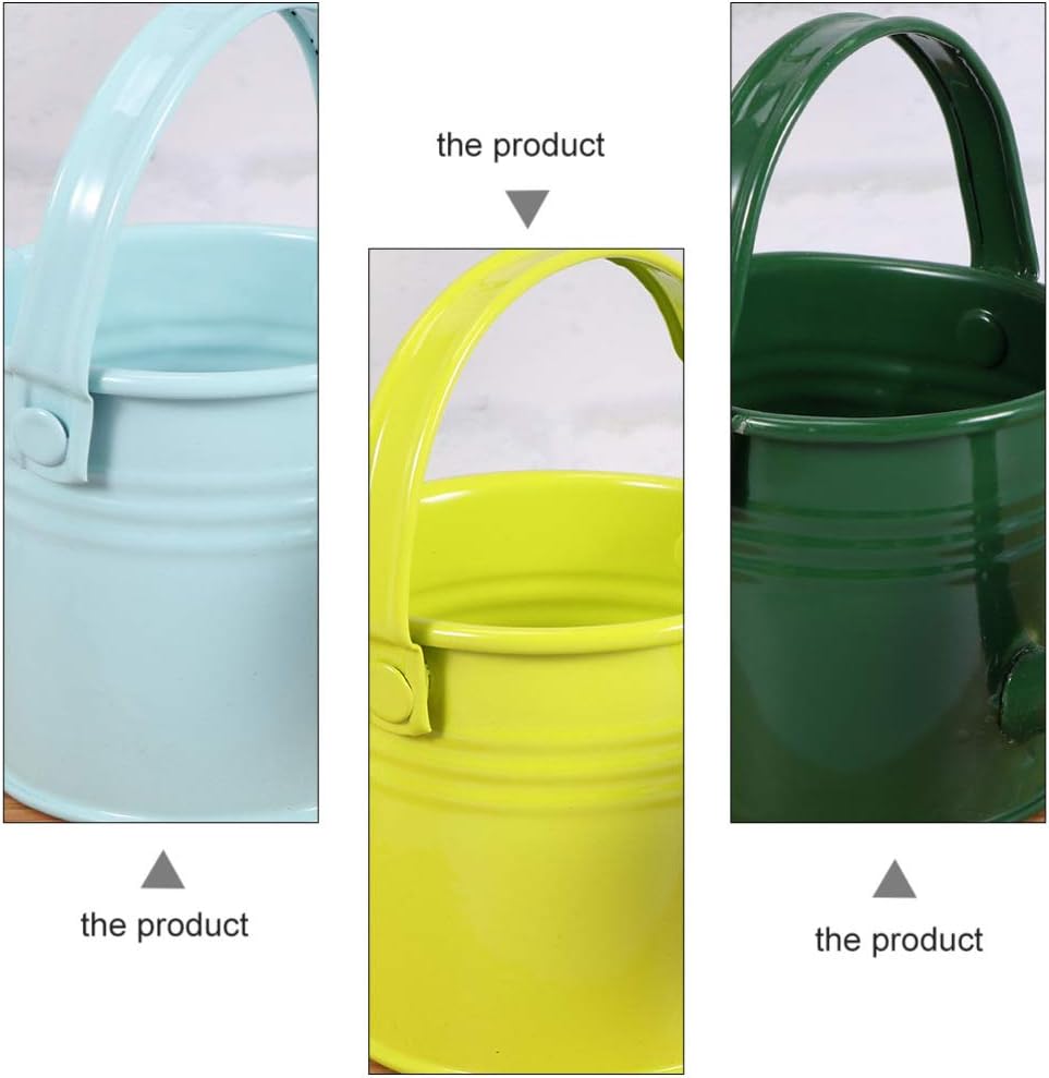 Hemoton 6pcs Mini Watering Can with Long Spout Sprinkler Watering Pot Iron Flower Plant Watering Sprayer Mixed Color