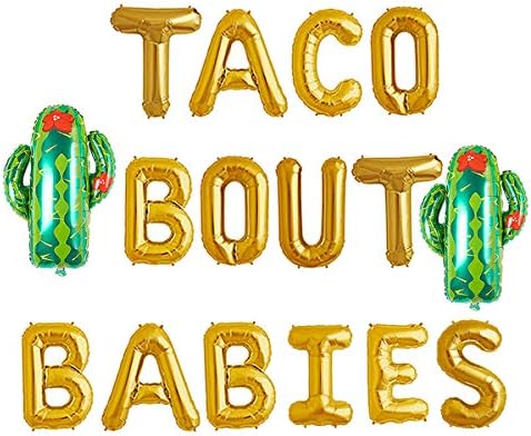 JW Passion Taco Bout Babies Gold Balloons Banner Fiesta Cactus Baby Gender Reveal Shower Party Decorations Supplies Boy or Girl Pregnancy Announcement…