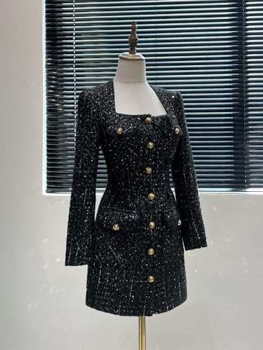 Women's Tweed dress winter French short skirt4