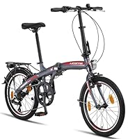 Licorne Bike Phoenix 20 Zoll Aluminium Faltrad Klapprad V-Bremse Faltfahrrad Herren Damen,7 Gang Kettenschaltung Folding City Bike Alu-Rahmen StVZO Vorderlampe Hinterlampe