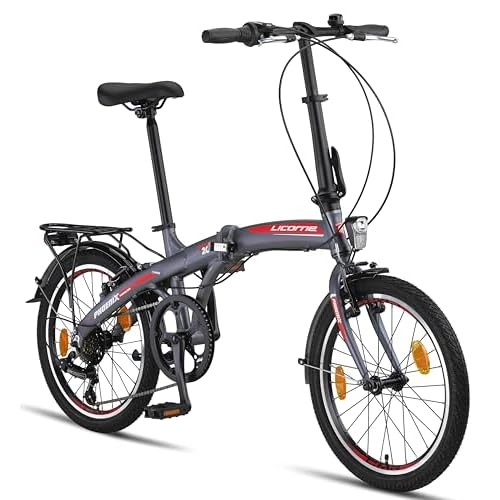 I-CLIP Original Silver Carbon Black, Geldbörse, Kartenetui, Wallet 2 Licorne Bike Phoenix, 20 Zoll Aluminium-Faltrad-Klapprad, Faltfahrrad-Herren-Damen, 7 Gang Kettenschaltung - Folding City Bike, Alu-Rahmen, Abdeckung, StVZO, Vorderlampe, Hinterlampe (Anthrazit-Rot)
