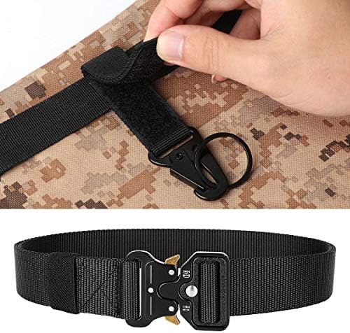 Heren Militaire Tactische Canvas Riem - Letter Quick Release Gesp Sport Singelband, Plus Maat 1.5 Extra Lange Heavy-Duty Nylon Buitenriemen, Trainingssportjeans 200 Cm, Koffie Kaki, 150 Cm * 2