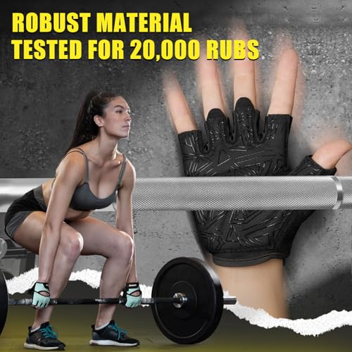 image for HOZMOZ Ventilated Weight Lifting Gloves, Thick Padded Workout Gym Glov