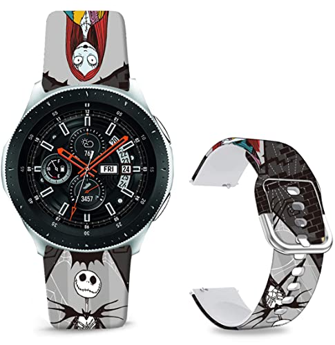 Sjiangqiao Hallowee Sally/Jack Skellington Band Compatible with Samsung Galaxy Watch 5/Watch 42mm/Galaxy Watch 3 41mm/Watch 4 40mm 44mm/Active 2/Gear S2 Classic/Gear Sport/Ticwatch 2 Soft Silicone Chic Sports Bands Lovely Style Replacement Strap for Men Women