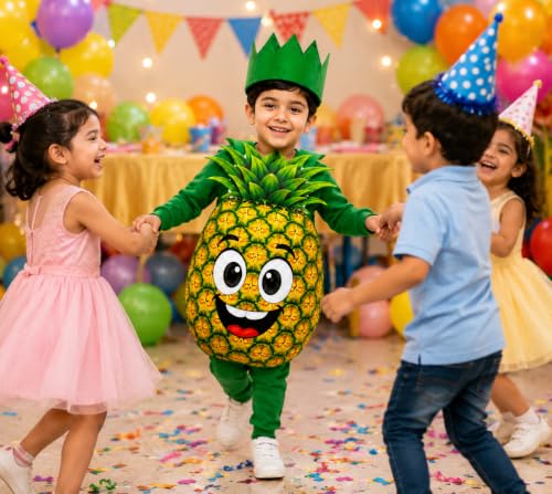 Image of Raj Costume Kids Fruit & Vegetable Fancy Dress Costume | Soft Felt Fruit and Vegetable Cutout Costume for Boys & Girls | School Annual Function