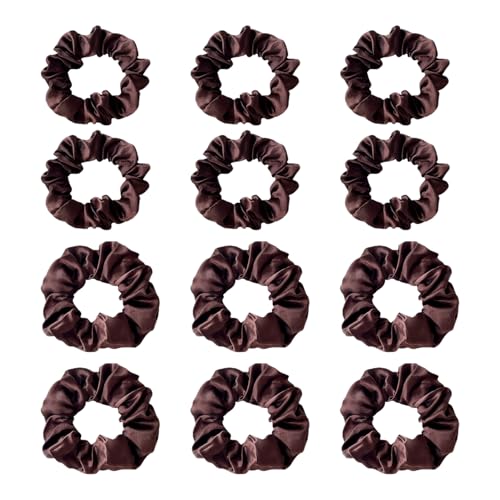 12 Piezas Anillos De Cabello Satinado, Anillos Simples De Cabello, Anillos De Cabello Elásticos Suaves, Accesorios Para El Cabello De Cola De Caballo, Accesorios De Peinado.